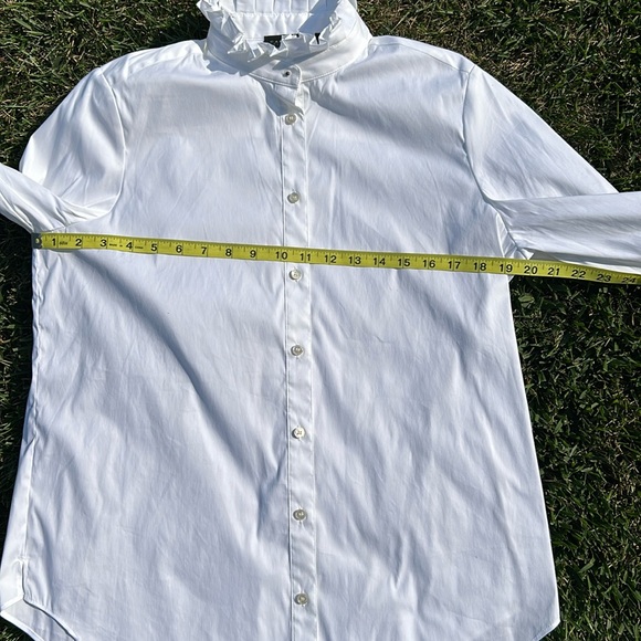 NWT Carlisle Althea WHITE Stretch cotton Ruffle Blouse - Picture 9 of 16